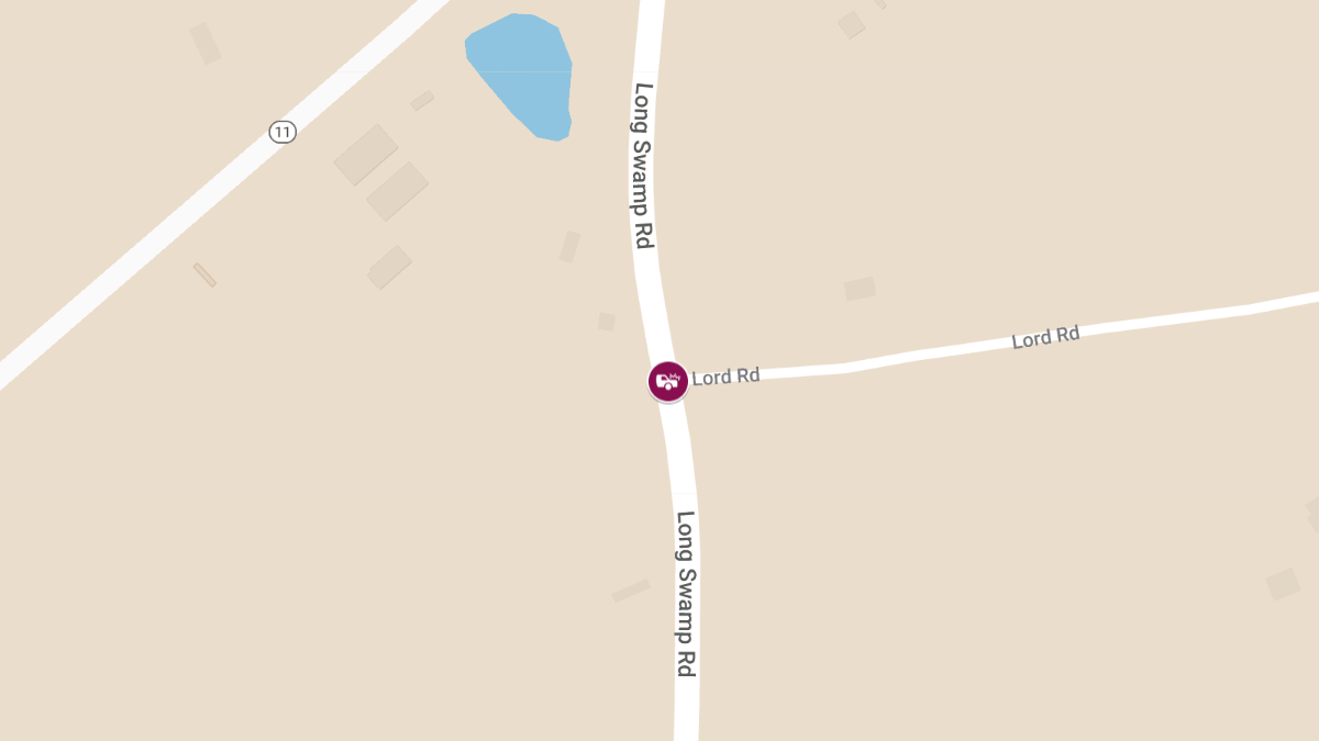 Fatal Car Crash at Long Swamp Rd and Lord Rd