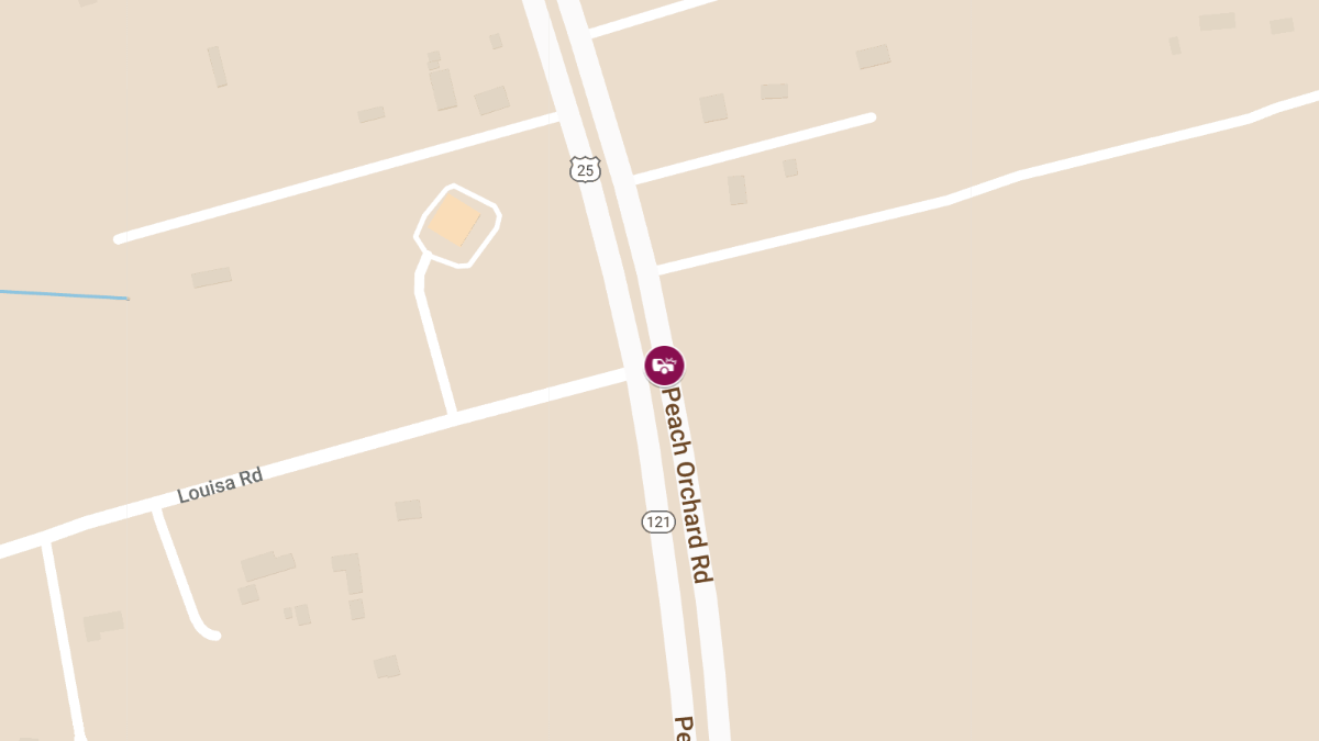 Fatal Pedestrian Accident on Peach Orchard Rd at Louisa Rd