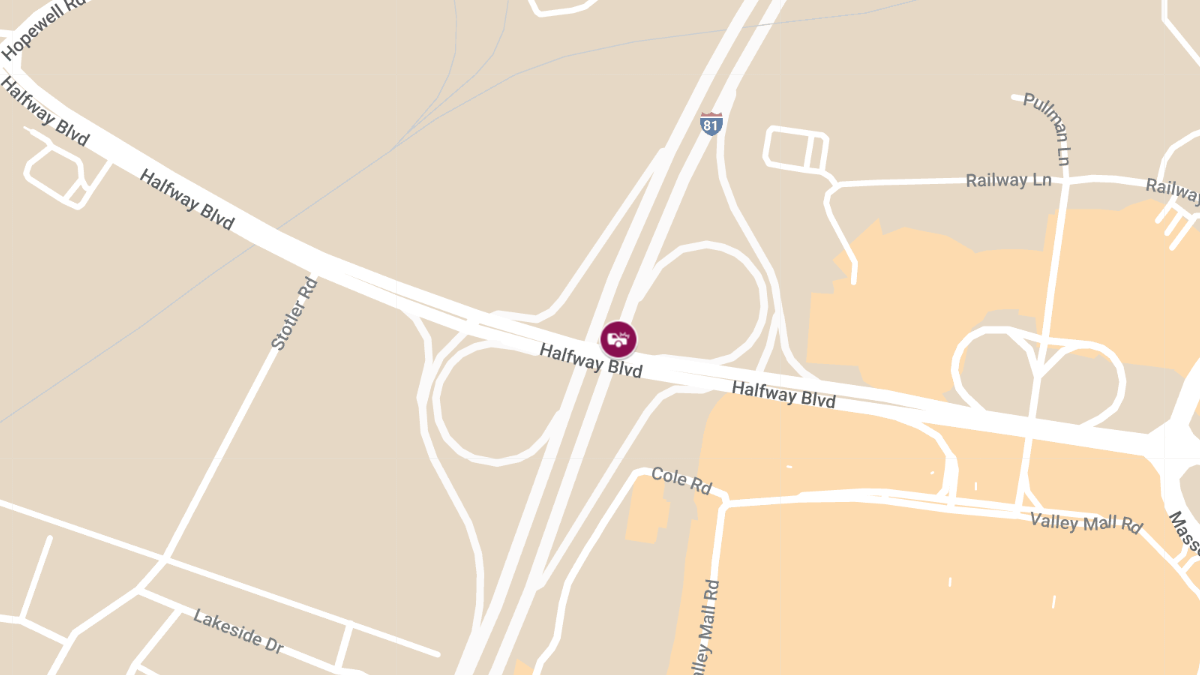 Injury Accident Reported at I-81 SB IAO Halfway Blvd