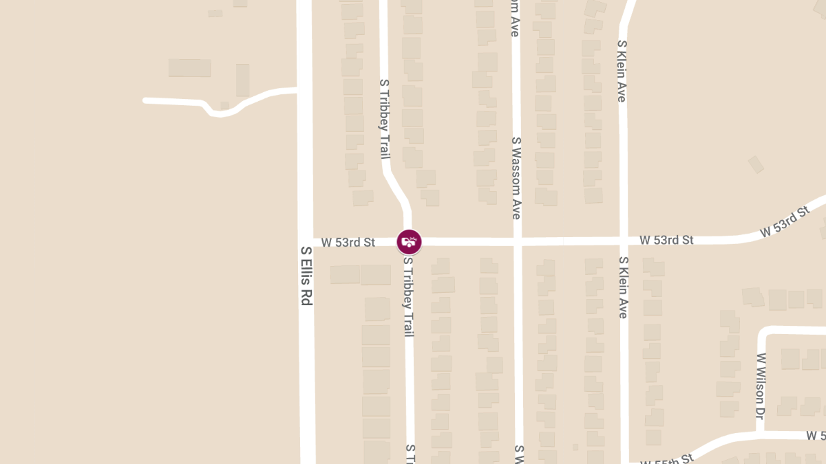 Injury Accident Reported at W 53rd and S Tribbey