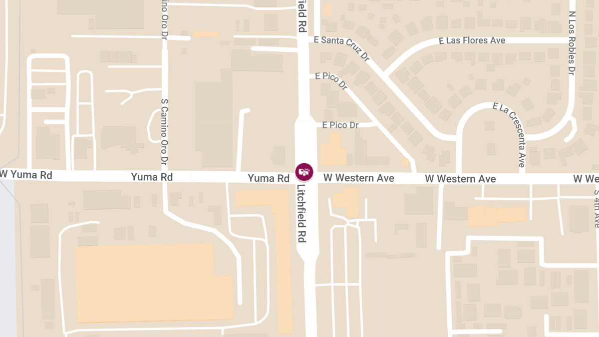 Injury Accident at Litchfield Rd SB at Western Ave / Yuma Rd