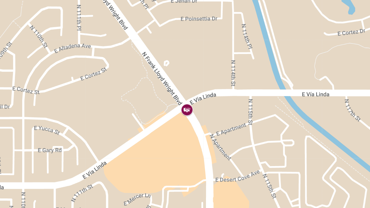 Injury Accident at Via Linda west of N Frank Lloyd Wright Blvd