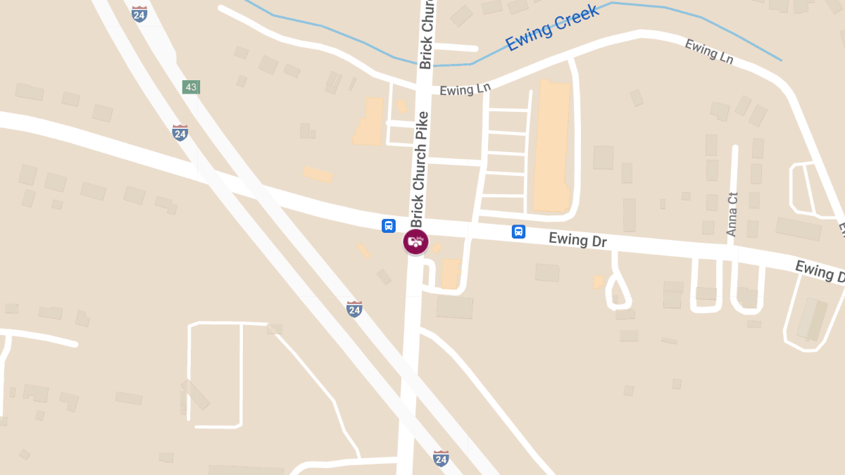 Injury Collision at Ewing Dr & Brick Church Pike