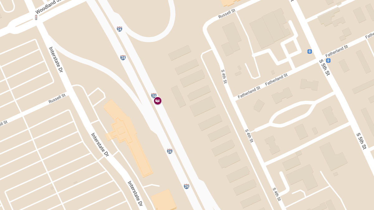 Injury Crash at I-24 W Between Shelby Ave and Spring St