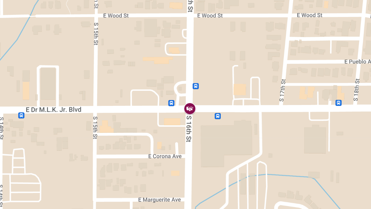 Injury Crash on 16th St north of Broadway Rd