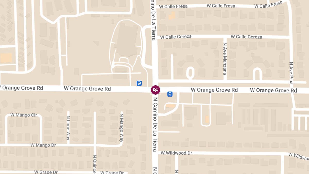 Injury Crash on Camino De La Tierra South of Orange Grove Rd