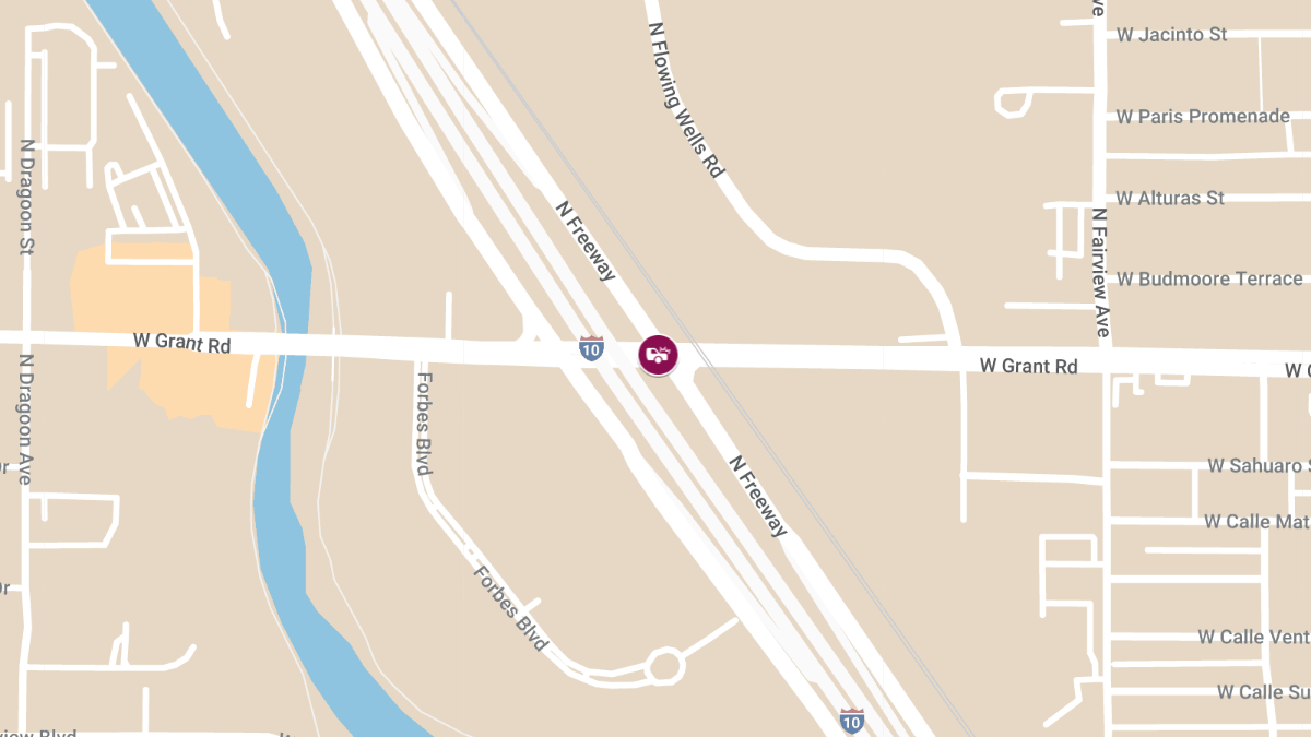 Injury Crash on Grant Rd West of I-10/Frontage Rd
