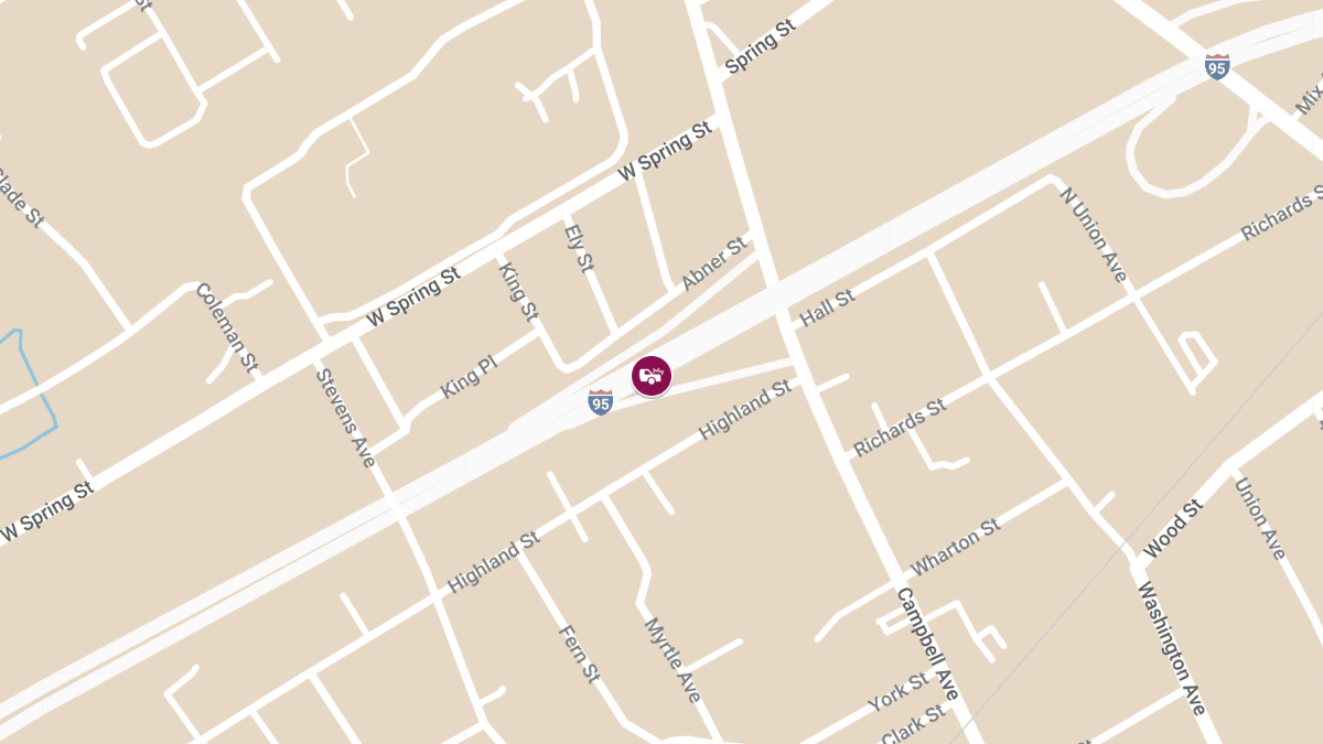 Motor Vehicle Accident on I-95 S near Exit 38 to Rt-15 Connector