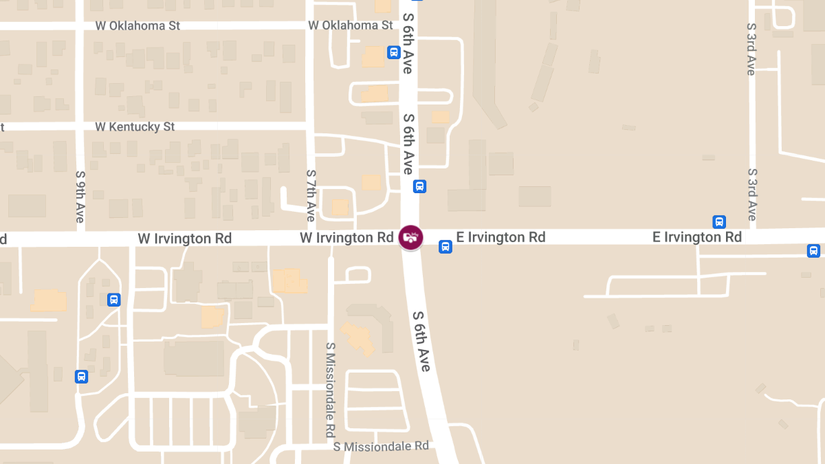 Motor Vehicle Collision with Injuries at S 6th Ave and E Irvington Rd