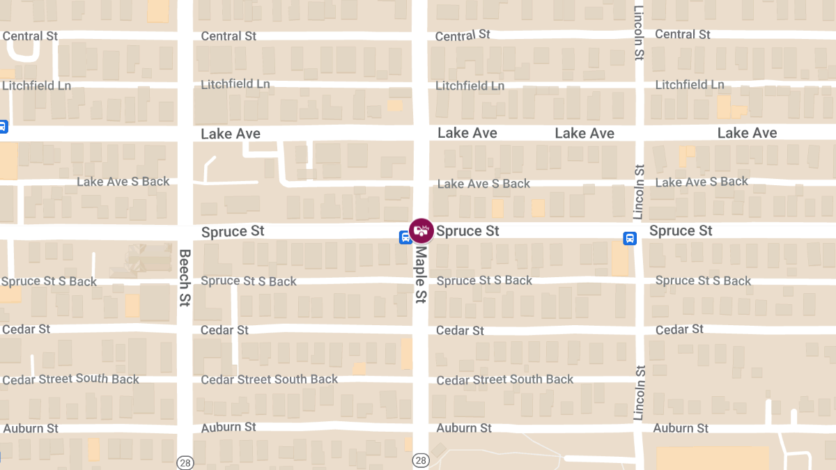 Motor Vehicle Crash with Entrapment at Spruce St and Maple St