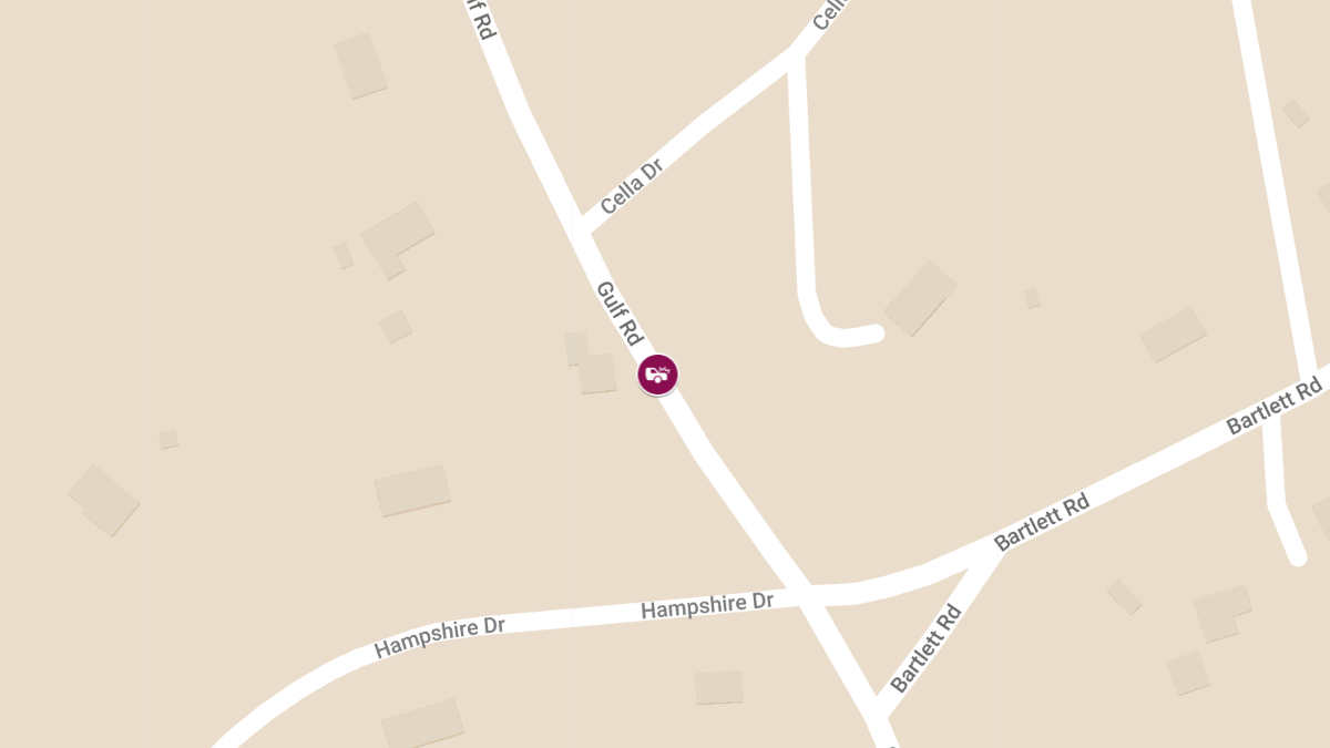 Motor Vehicle Crash with Fire and Injuries at Gulf Rd near Bartlett Rd