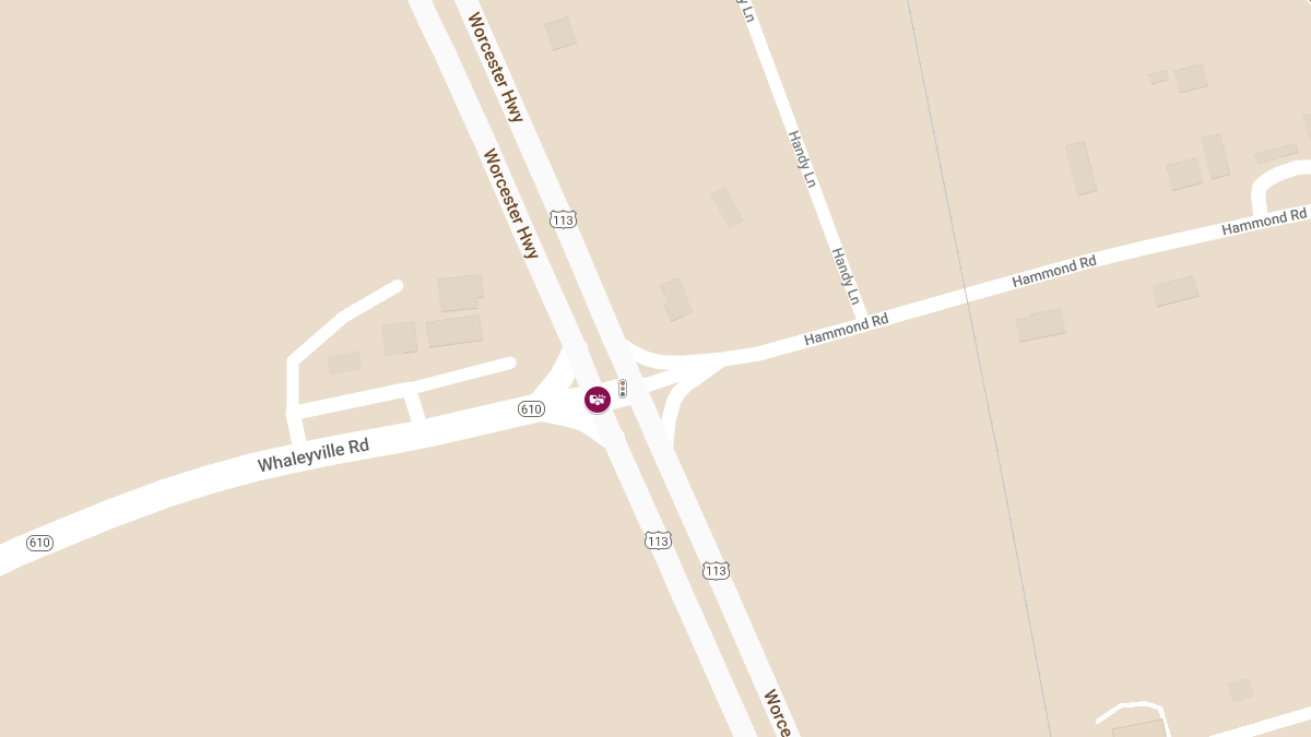 Motor Vehicle Crash with Injuries at Worcester Hwy and Whaleyville Rd