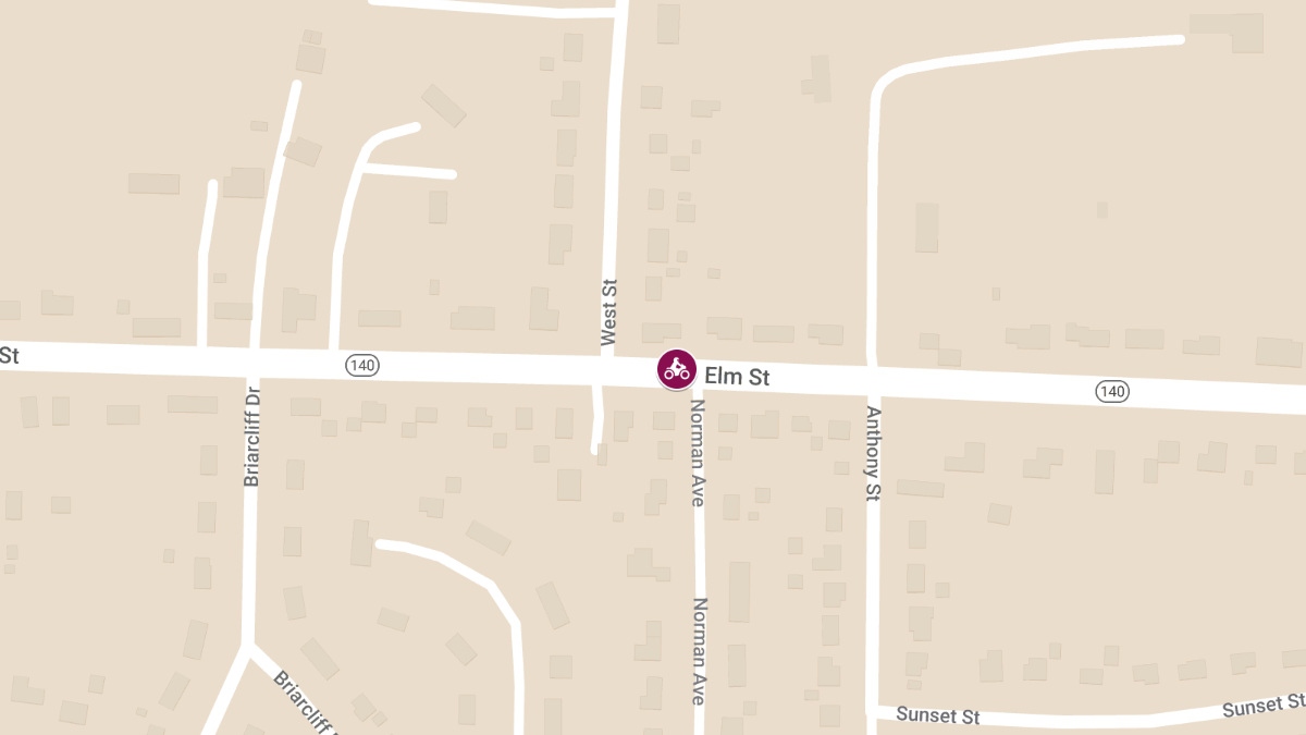 Motorcycle Accident at 182 Elm St