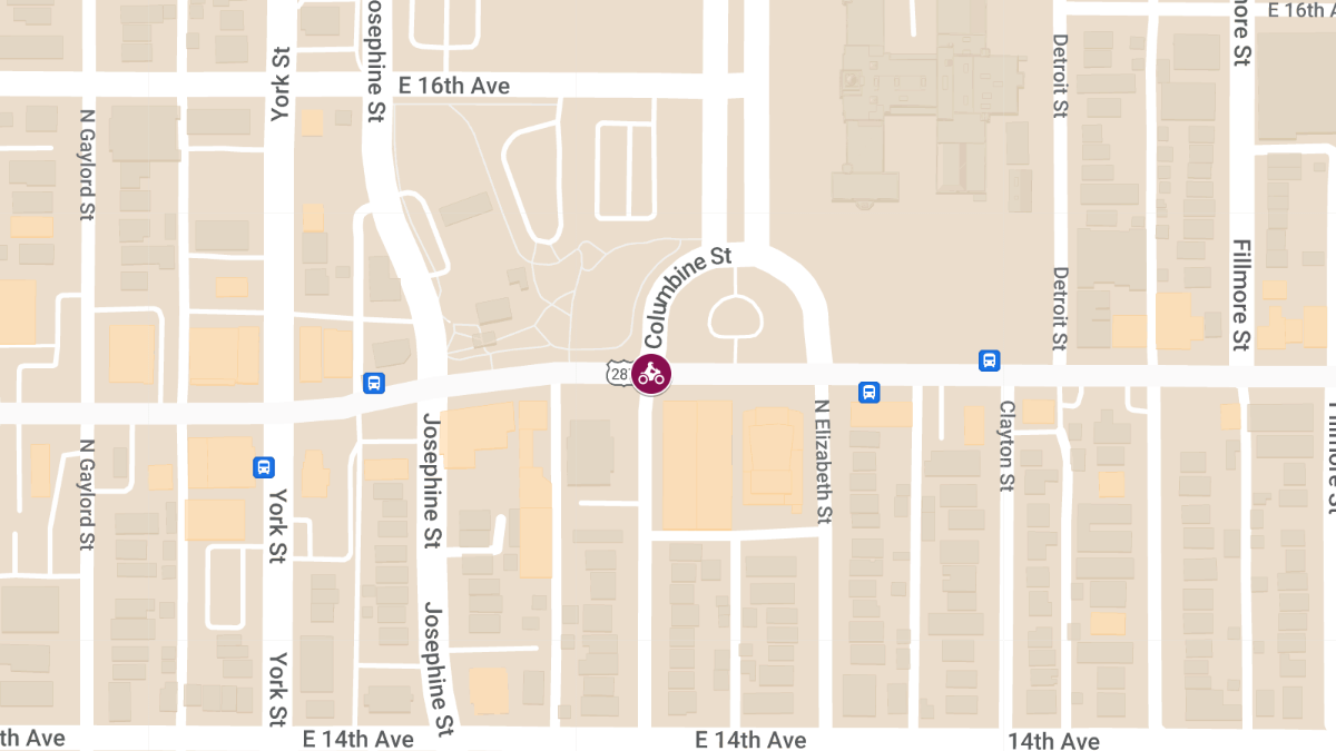 Motorcycle Accident at Colfax Ave and Columbine St