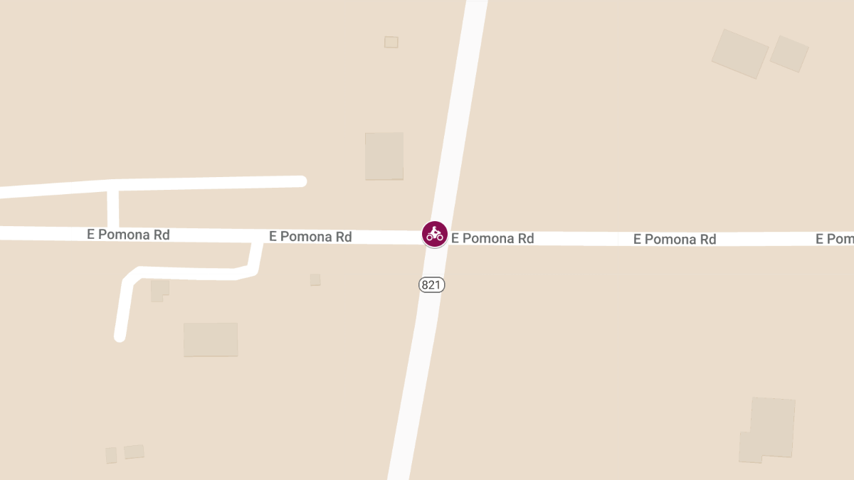 Motorcycle Accident at State Route 821 and Pomona View
