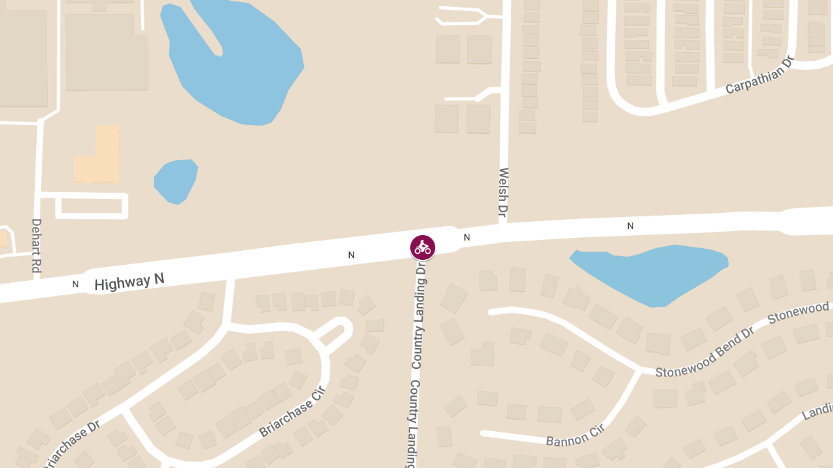 Motorcycle Accident at Westbound Highway N near Country Landing Drive