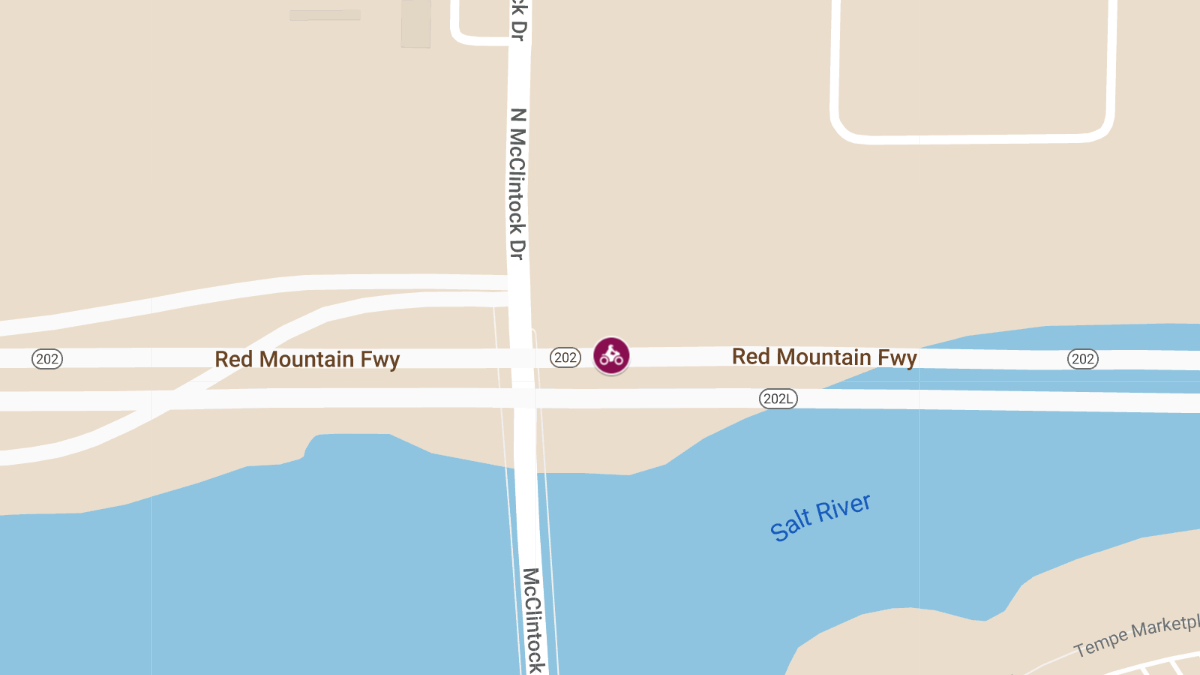 Motorcycle Accident on Loop 202 near McClintock Drive