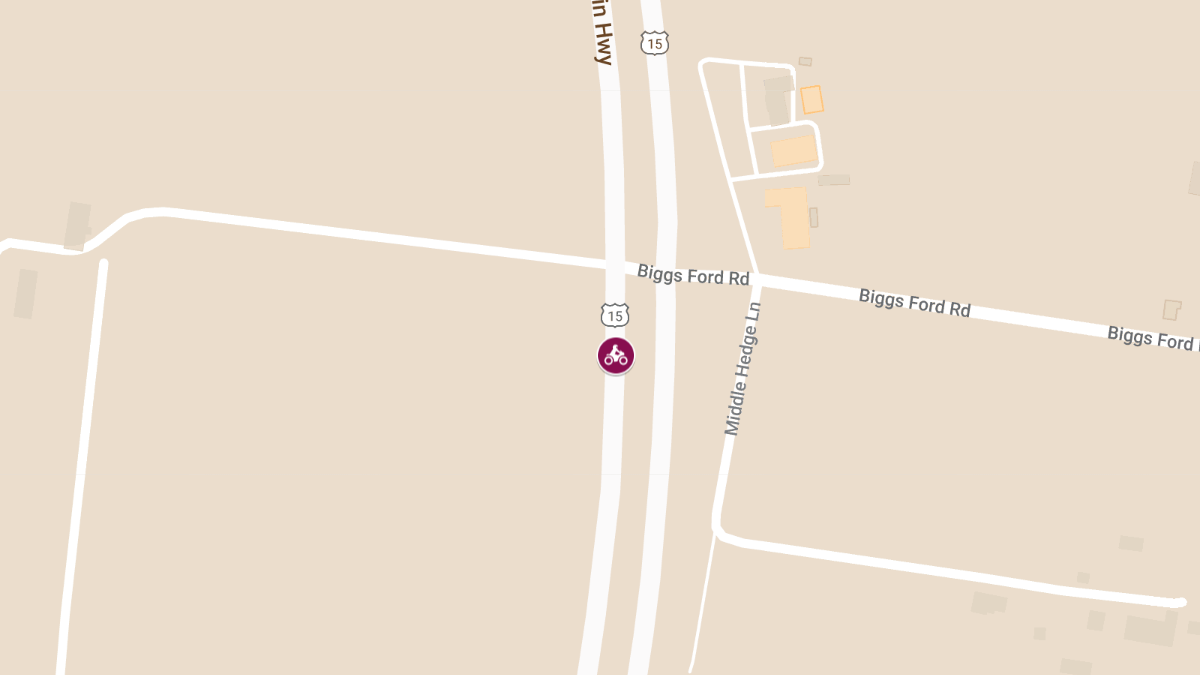 Motorcycle Collision at Route 15 Southbound near Biggs Ford Rd