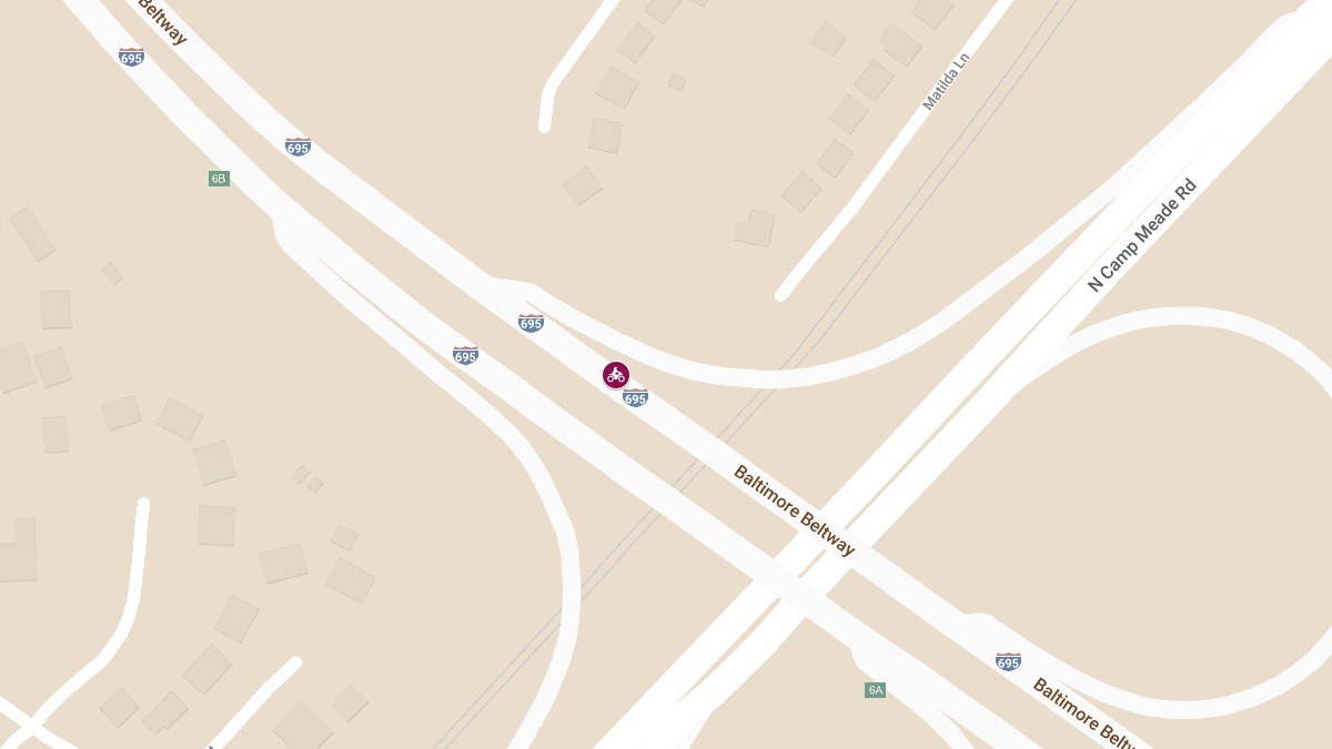 Motorcycle Crash on EB I-695 near Camp Meade Rd