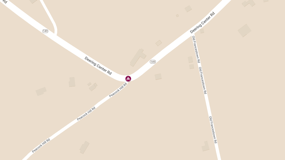 Motorcycle Crash with Injuries at Deering Center Rd & Peacock Hill Rd