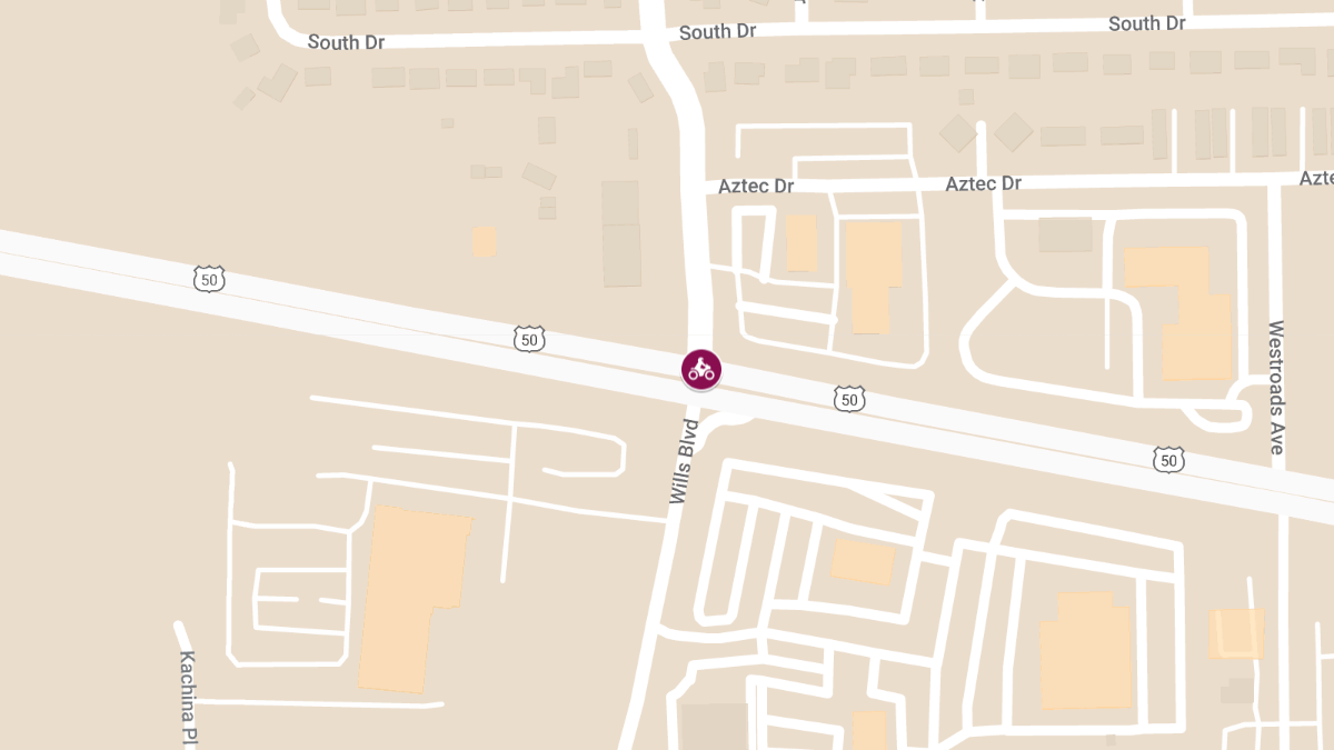 Motorcyclist Dead Following Crash on Highway 50 at Wills Boulevard