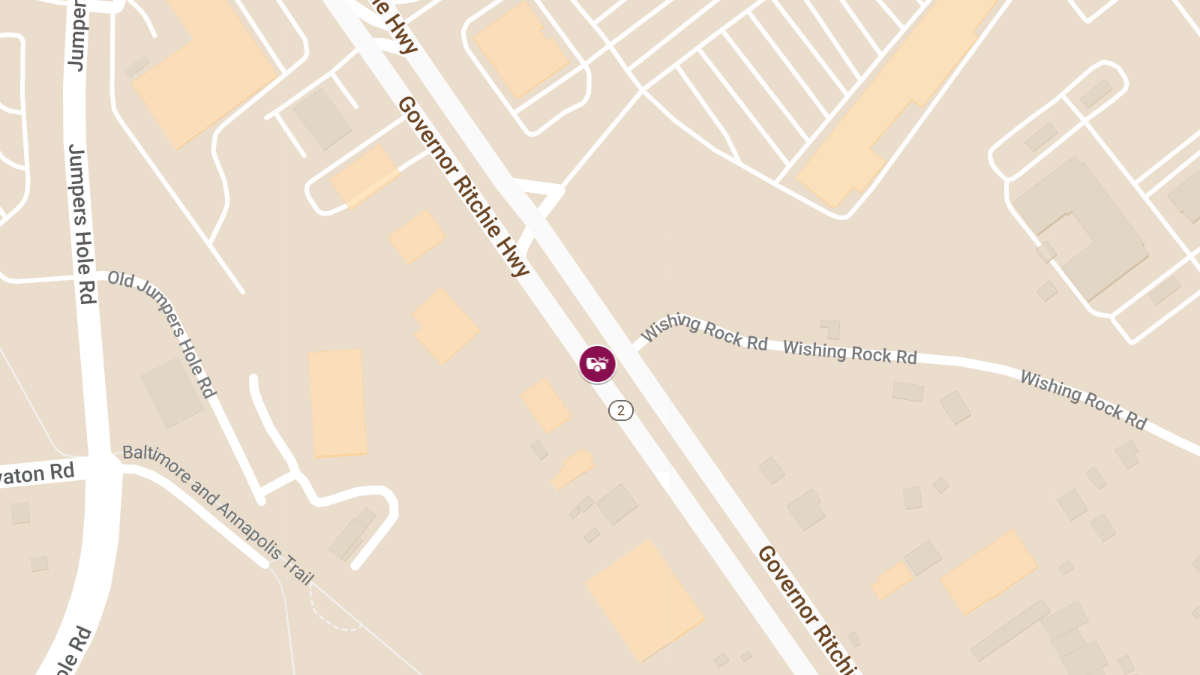 Multi-Vehicle Crash with Possible Entrapment at Ritchie Hwy and Wishing Rock Rd