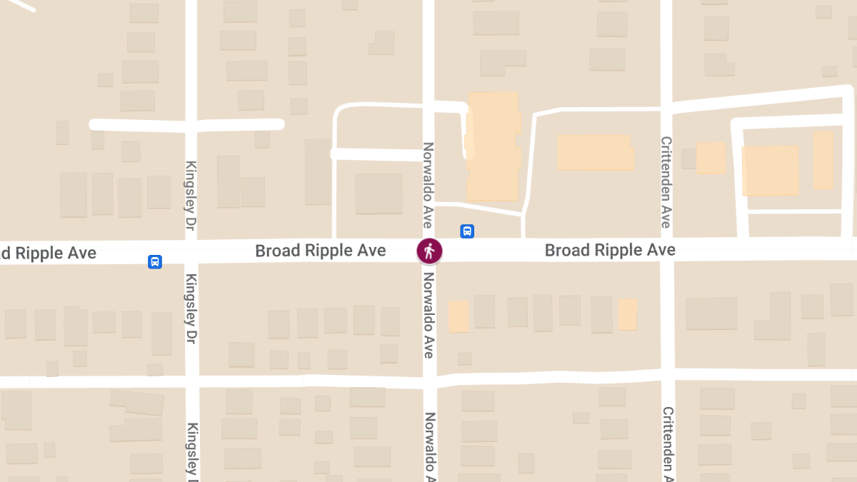 Pedestrian Accident at Norwaldo Ave & Broad Ripple Ave