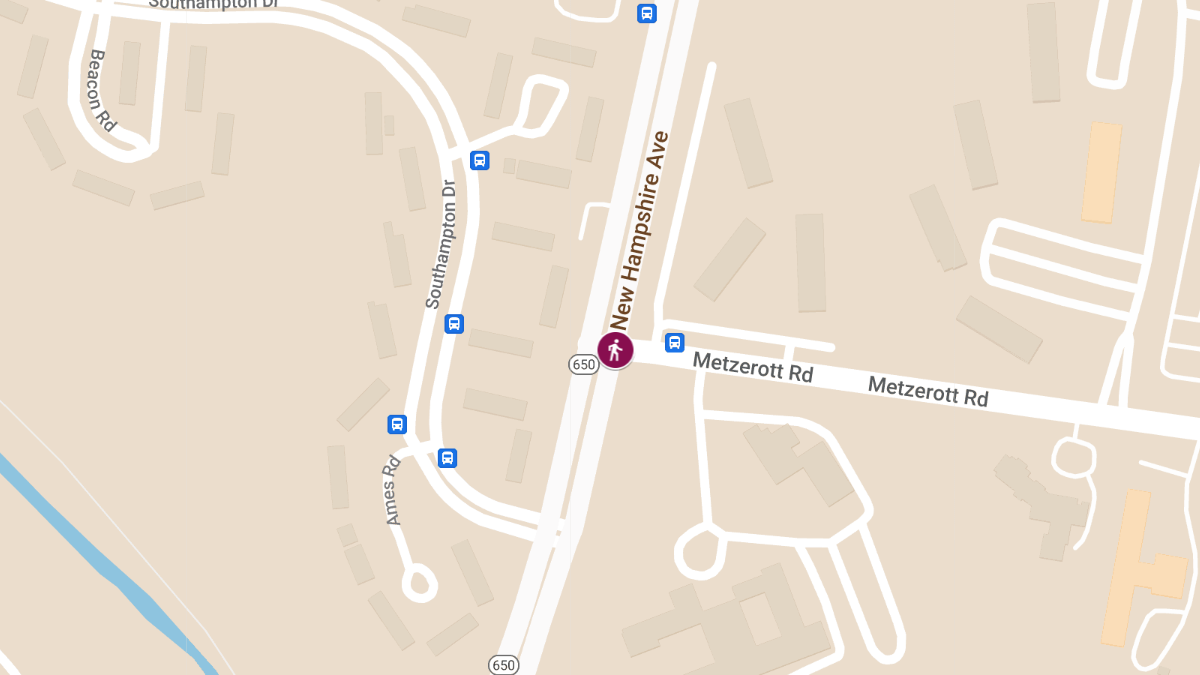 Pedestrian Crash at Metzerott Rd and New Hampshire Ave