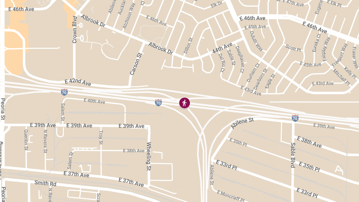 Pedestrian Injured in Crash on I-70 at I-225