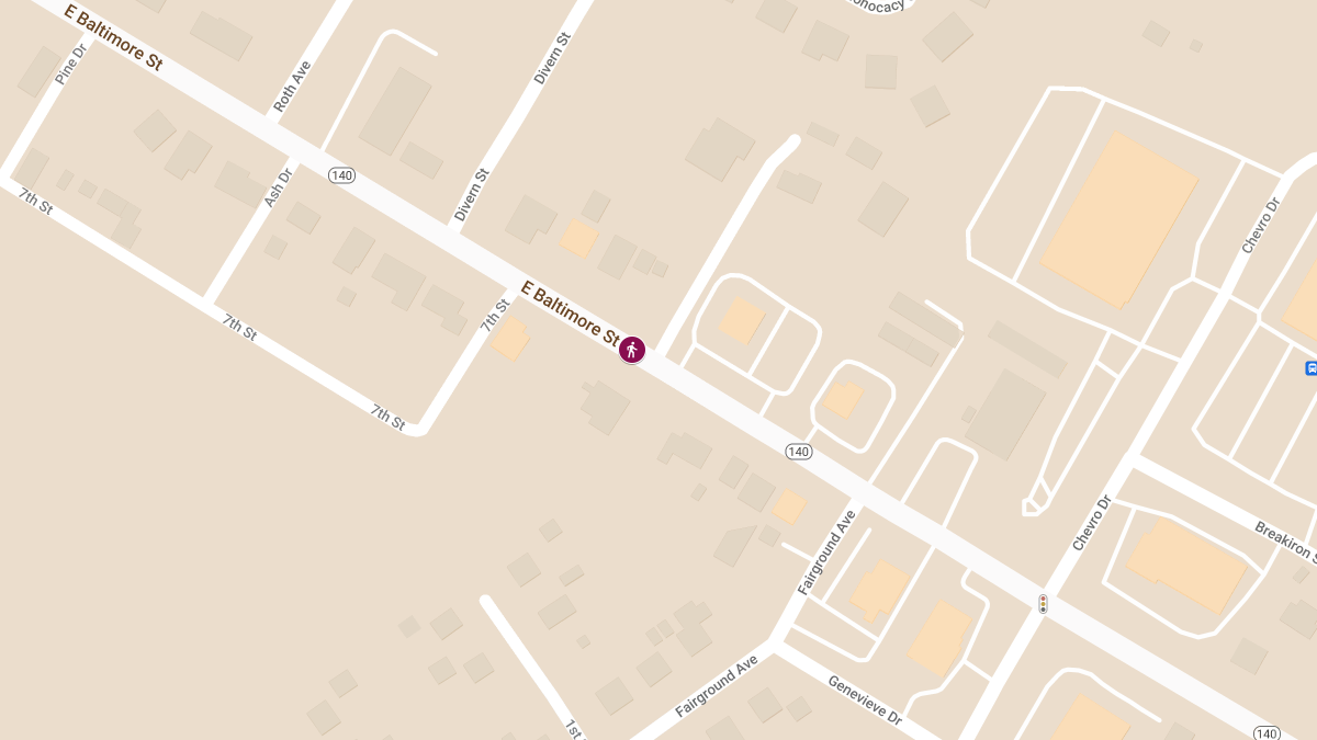 Pedestrian Struck at 448 East Baltimore St near Divern St and Fairground Ave