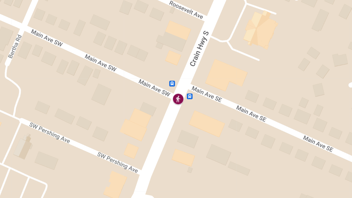 Pedestrian Struck at Crain Hwy S and Main Chapel Way