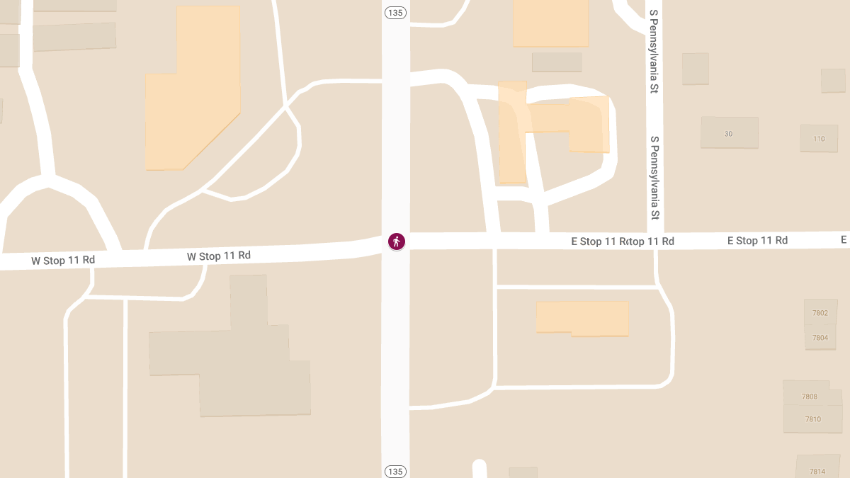 Pedestrian Struck at E Stop 11 Rd and S Meridian St