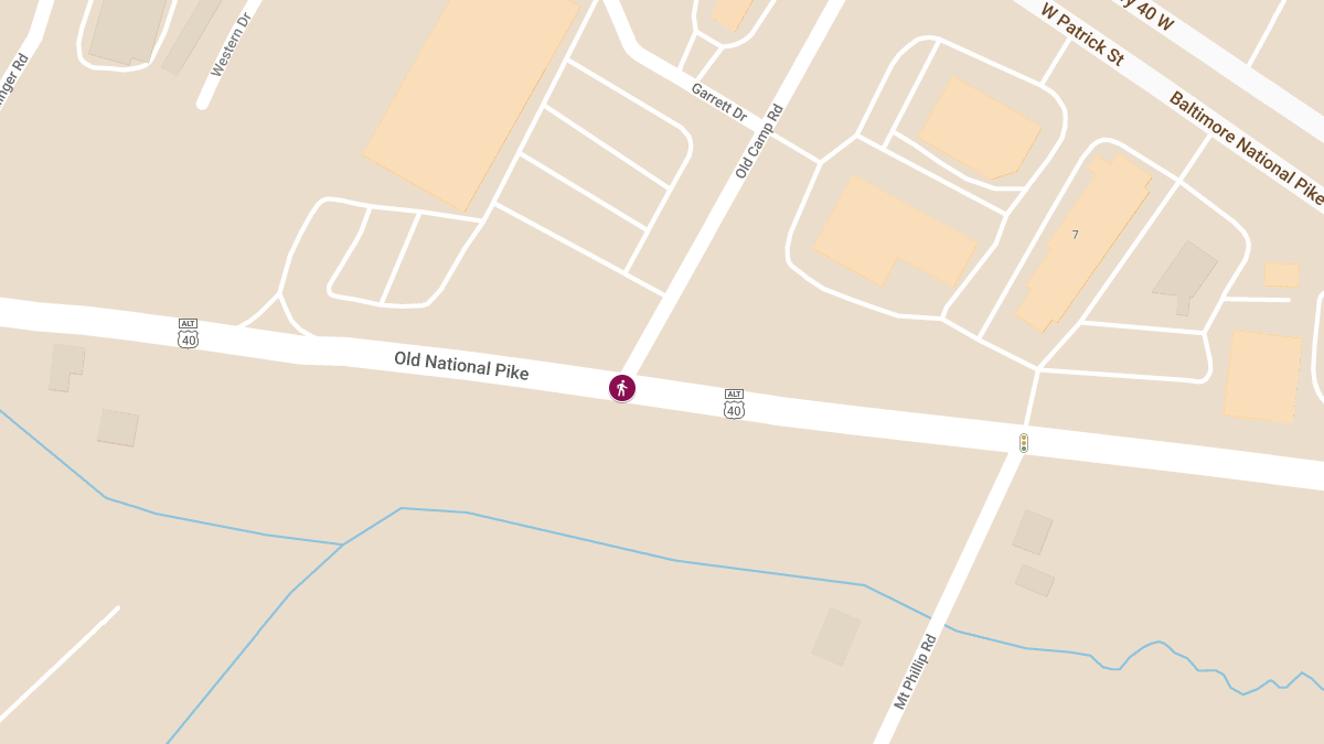 Pedestrian Struck at Old Camp Rd and Old National Pike