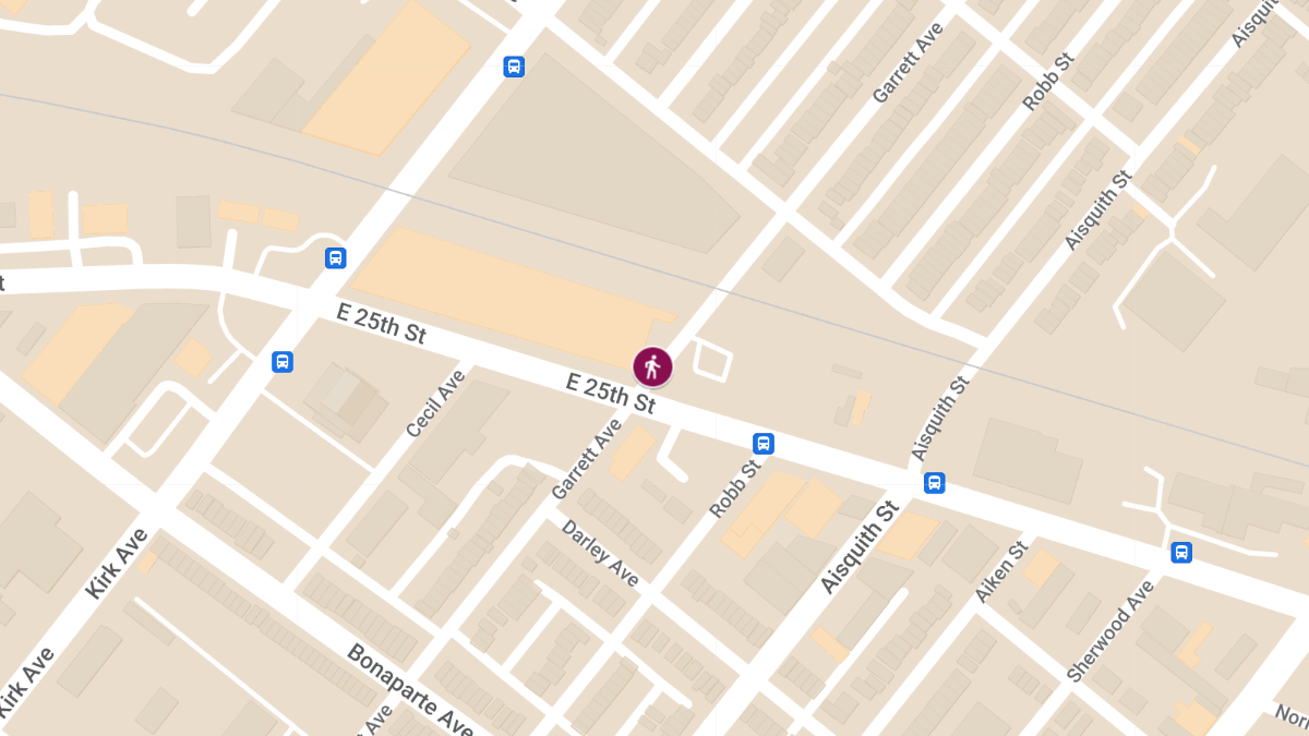 Pedestrian Struck by Vehicle at E 25th St and Garrett Ave