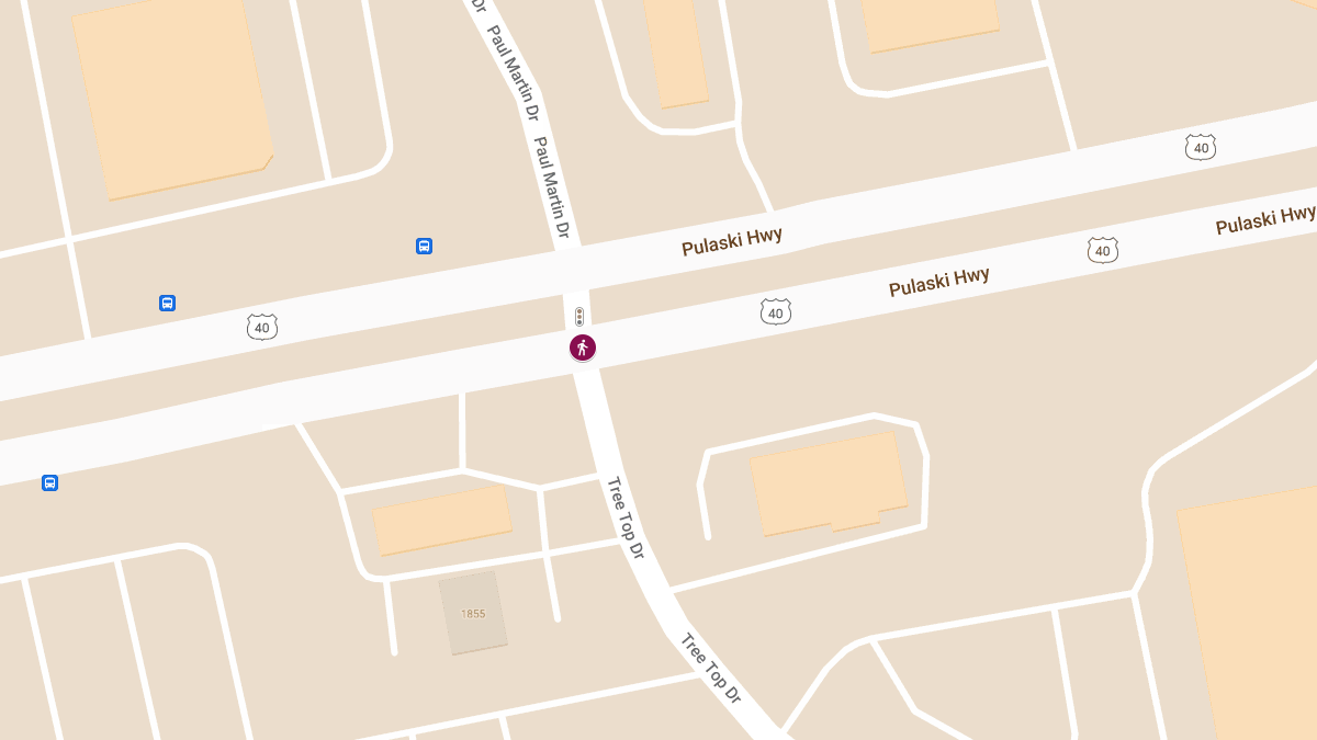 Pedestrian Struck on Pulaski Hwy at Tree Top Dr