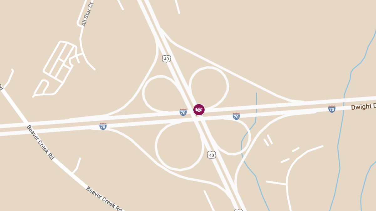 Personal Injury Collision on I-70 WB at Dual Hwy US-40