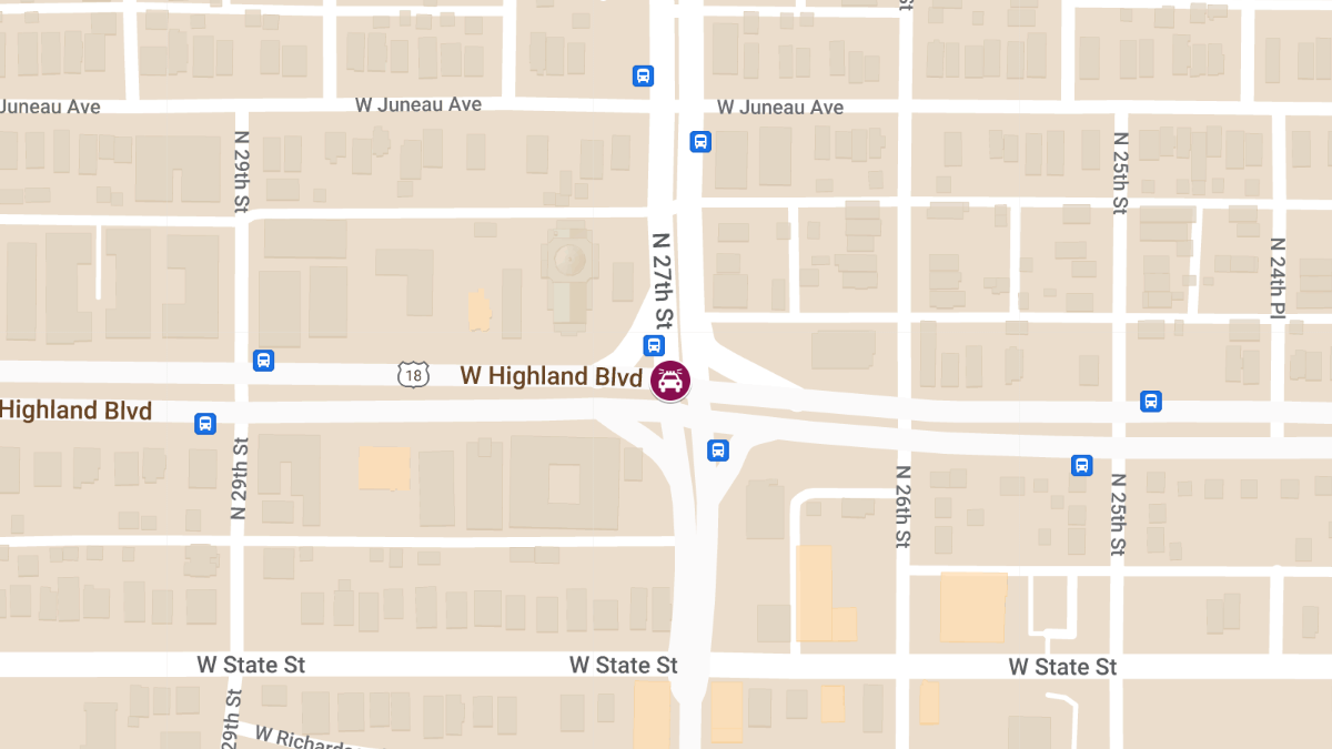 Pursuit Crash with Injuries at 27th at the intersection of 27th Street and Highland Avenue