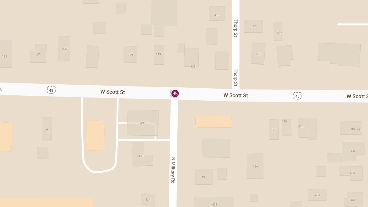 SUV versus Motorcycle Accident with Injuries at North Military Rd & West Scott St