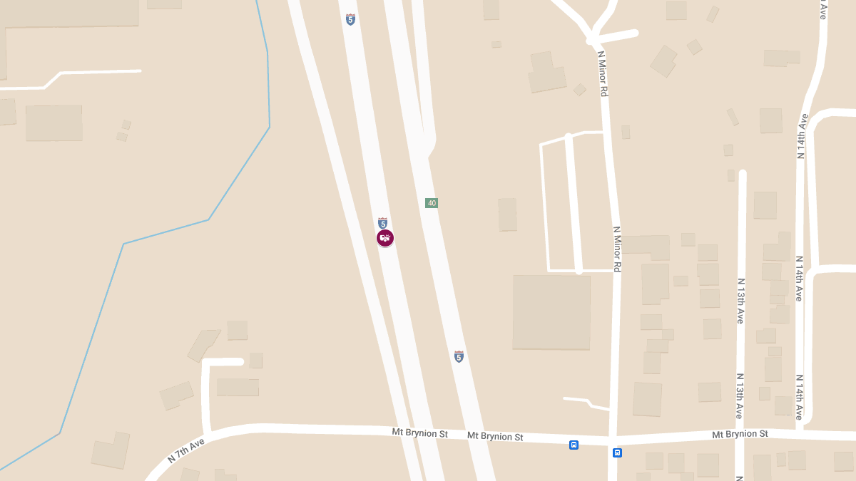 Three-Vehicle Collision on I-5 NB near Mt Brynion Overpass