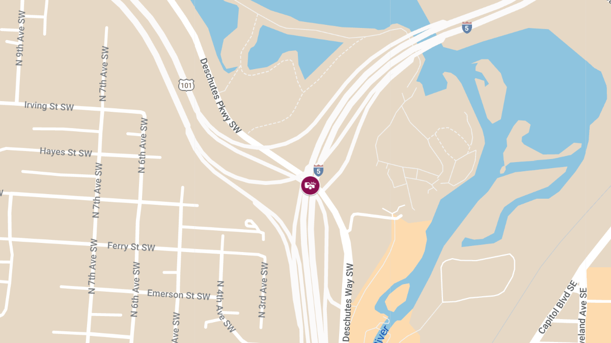 Three-Vehicle Collision on US 101 Southbound to I-5 Northbound