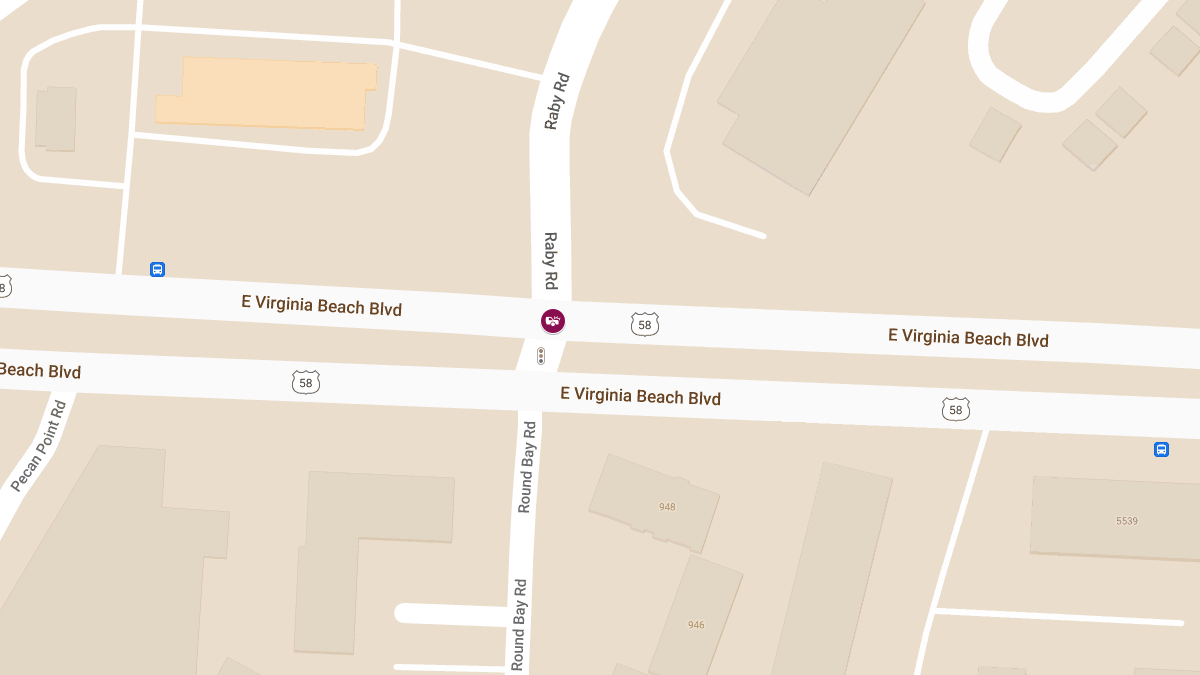 Three-Vehicle Crash with Injuries on E Virginia Beach Blvd at Raby Rd
