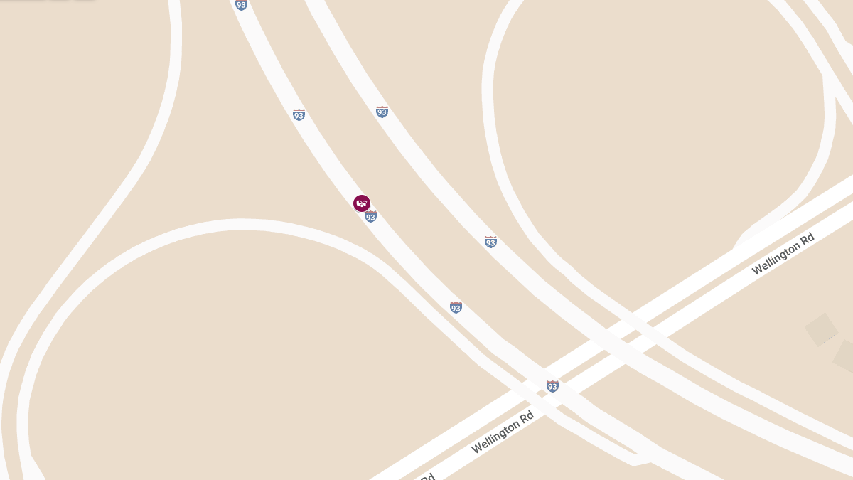 Traffic Accident with Injuries on I-93 Northbound near Wellington Rd