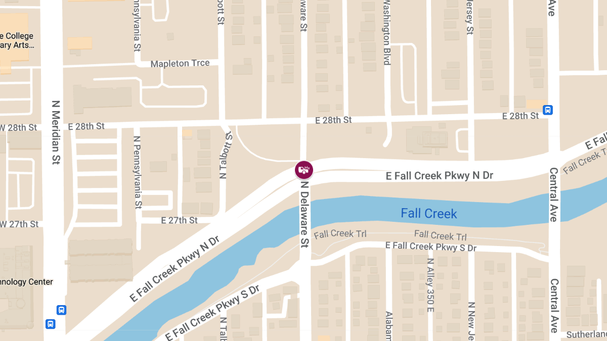 Traffic Collision With Injuries at E Fall Creek Parkway North Dr & N Delaware St