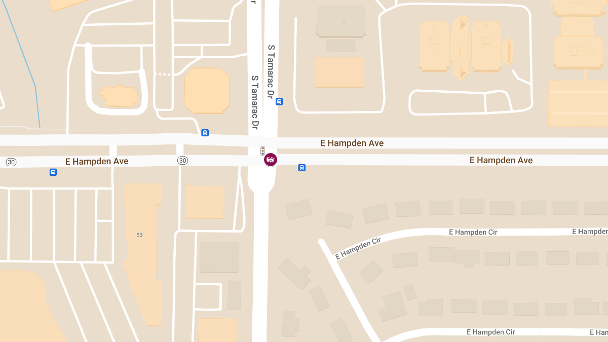 Traffic Crash with Serious Injuries at Tamarac and Hampden