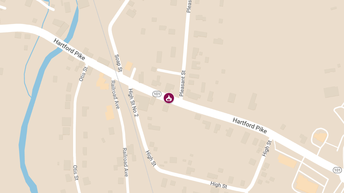 Two-Car Accident with Fire at 399 Hartford Pike (Rt 101)