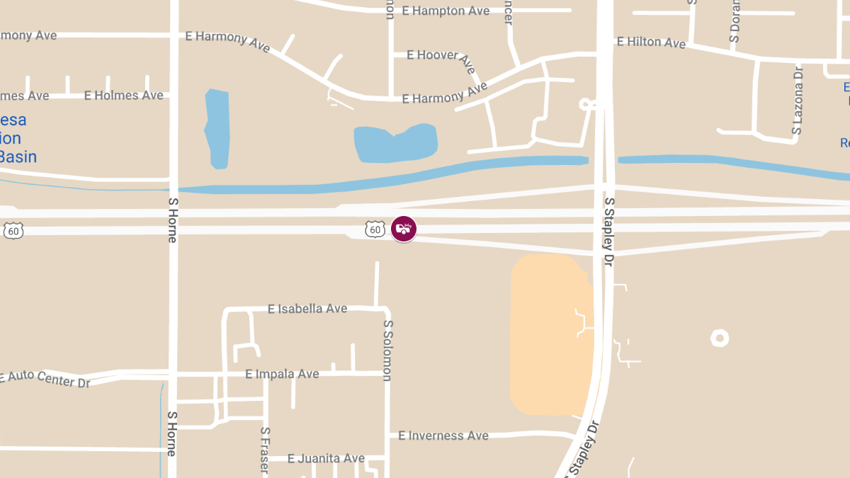 Two-Car Crash on US 60 Near Stapley Dr