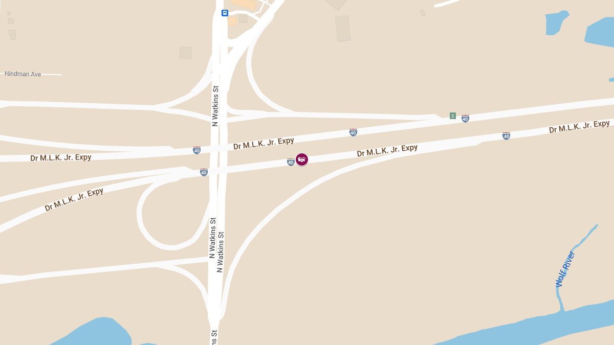Two Injured in Crash on I-40 Westbound near North Watkins Street