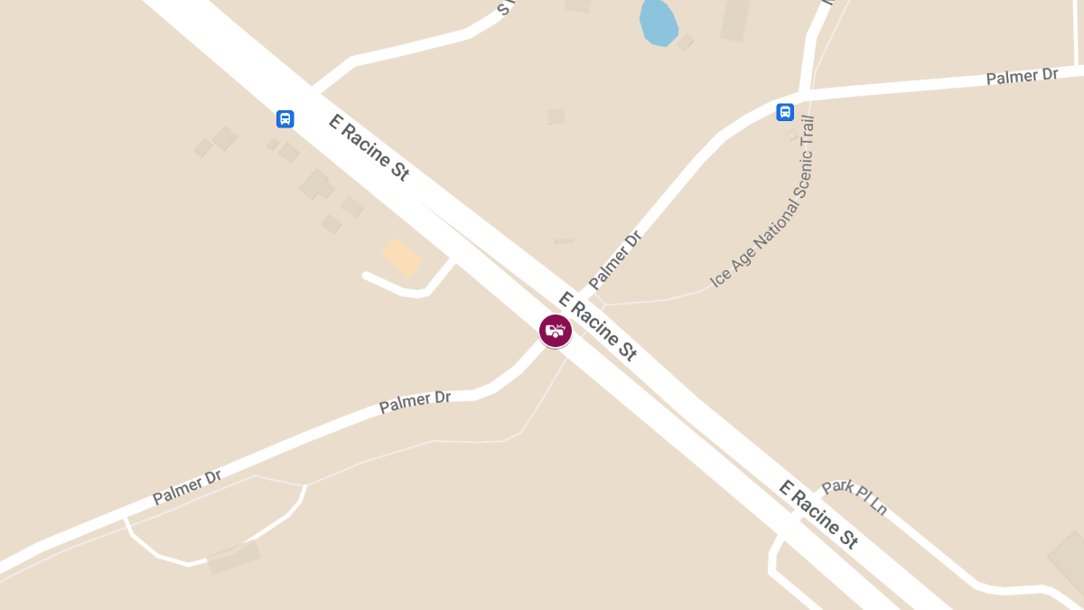 Two-Vehicle Accident at E Racine St and Palmer Dr causes Injuries