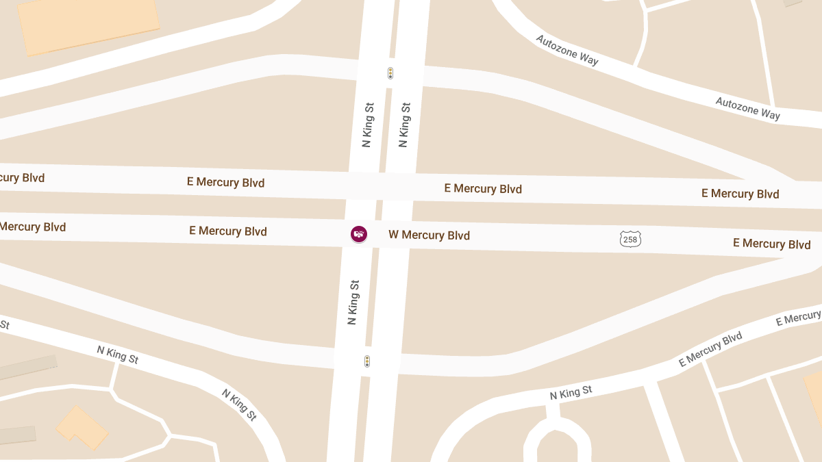 Two-Vehicle Accident at King St & E Mercury Blvd Causes Injuries