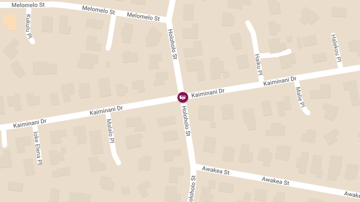 Two-Vehicle Accident on Kaiminani Dr Near Holoholo St